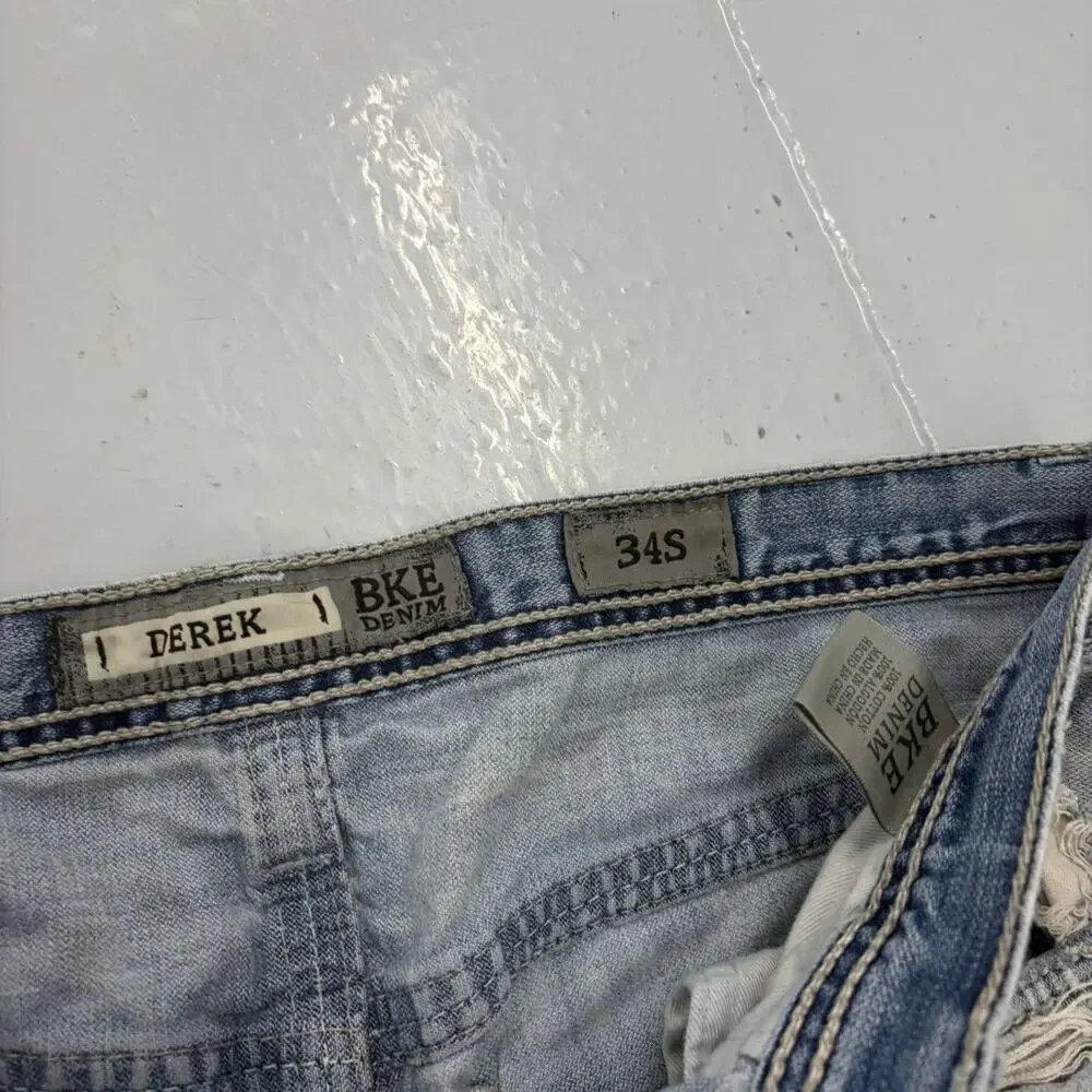Vintage Y2k BKE Denim Blue Distressed Bootcut Jeans 34x29